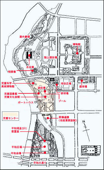 当初構想された「平和記念公園」の全体図